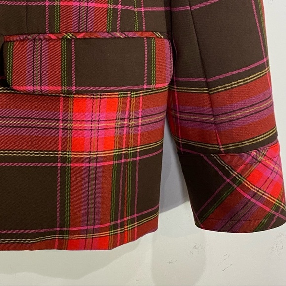 MR TURK Plaid Blazer Red Black Lapel Sport Coat 38 - Picture 8 of 14